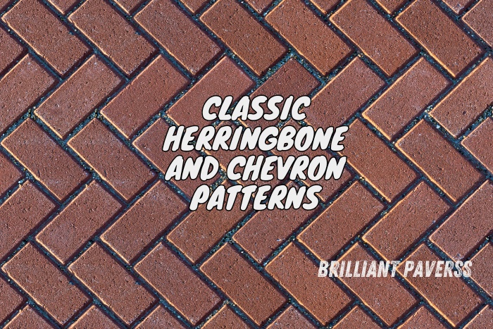 A close-up of classic herringbone and chevron pattern pavers expertly laid by Brilliant Paverss in Coimbatore. The image showcases the timeless elegance and intricate design of these popular paver patterns, perfect for enhancing driveways, walkways, and patios. Brilliant Paverss offers high-quality pavers that add a sophisticated touch to any outdoor space