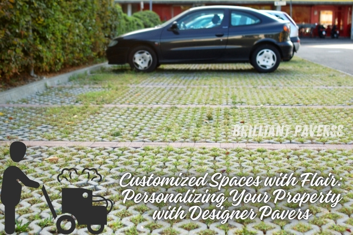 Parking space with eco-friendly permeable paver blocks installed by Brilliant Paverss in Coimbatore, offering personalized designer paver solutions for residential properties to enhance curb appeal and sustainability