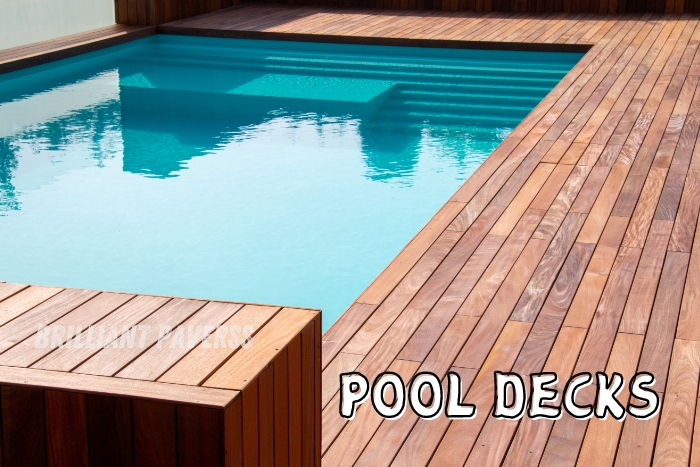 Stylish and durable pool deck installation by Brilliant Paverss in Coimbatore, featuring high-quality materials for a safe and elegant outdoor space